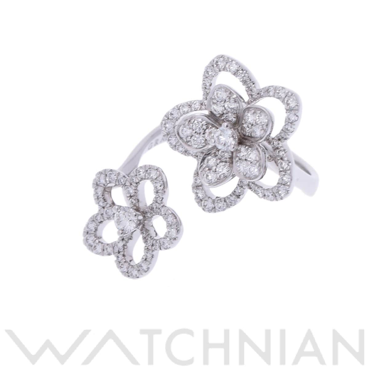 グラフ ワイルドフラワー ダブルリング ダイヤ シルバー K18ホワイトゴールド WG レディース ジュエリー 【中古】【jewelry】