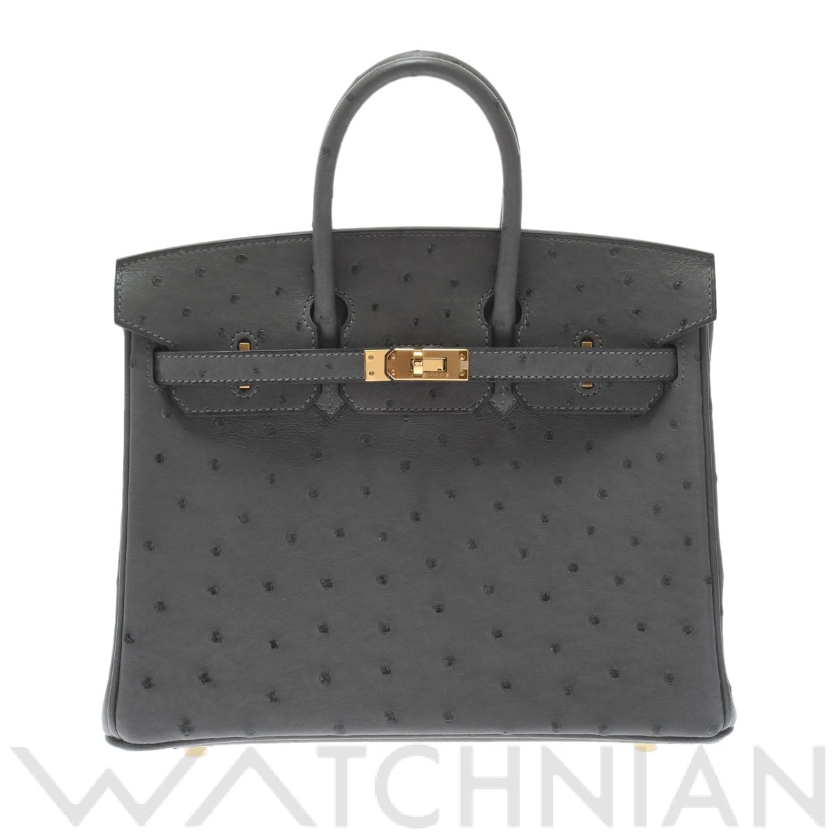 エルメス バーキン 25 グリメイヤー/ゴールド金具 オーストリッチ レディース バッグ 【未使用】【bag】