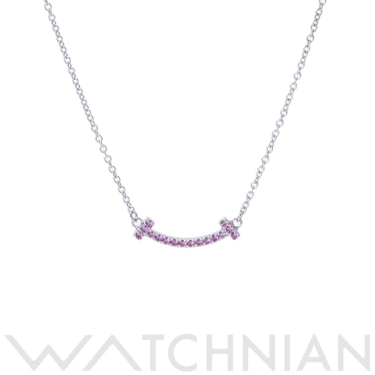 ティファニー Tスマイル ネックレス ミニ ホワイト K18ホワイトゴールド WG レディース ジュエリー 【中古】【jewelry】