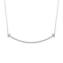 ティファニー Tスマイル ネックレス ラージ シルバー K18ホワイトゴールド WG レディース ジュエリー 【中古】【jewelry】