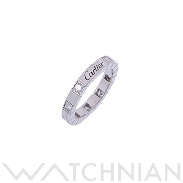 カルティエ ラニエール リング ハーフダイヤ #50 シルバー K18ホワイトゴールド WG レディース ジュエリー 【中古】【jewelry】