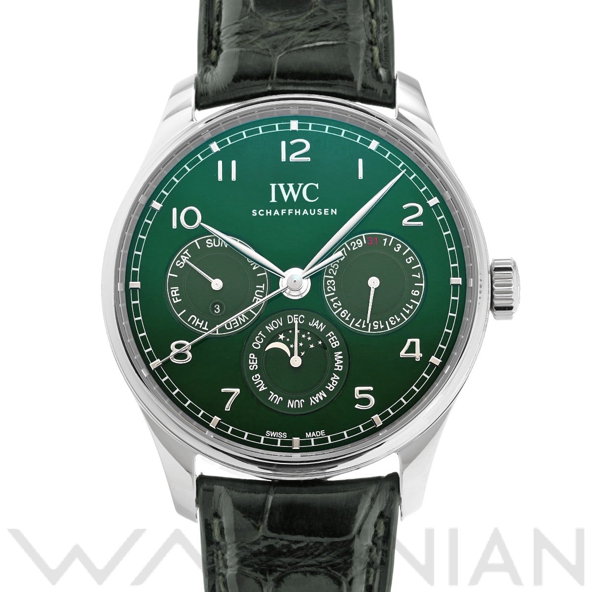 IWC ポルトギーゼ パーペチュアルカレンダー 42 IW344207 グリーン メンズ 時計 【中古】【wristwatch】