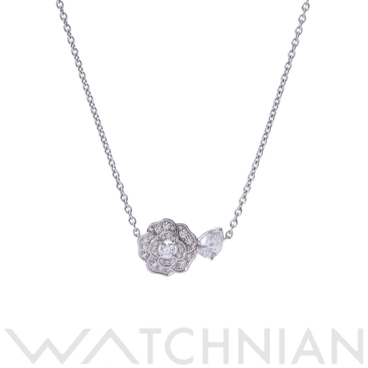 シャネル カメリア ネックレス シルバー J11362 K18ホワイトゴールド WG レディース ジュエリー 【中古】【jewelry】