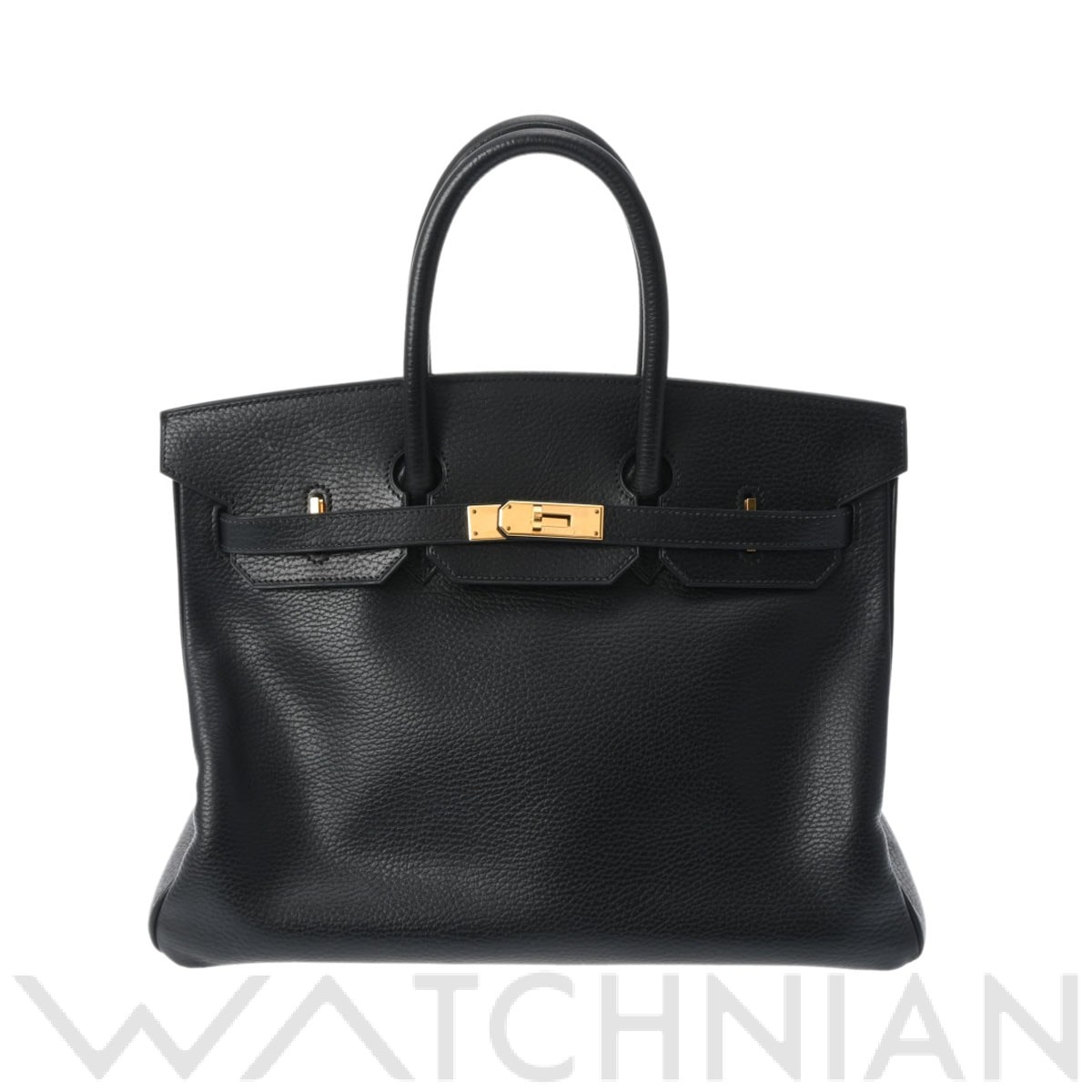 エルメス バーキン 35 ブラック/ゴールド金具 アルデンヌ ユニセックス バッグ 【中古】【bag】