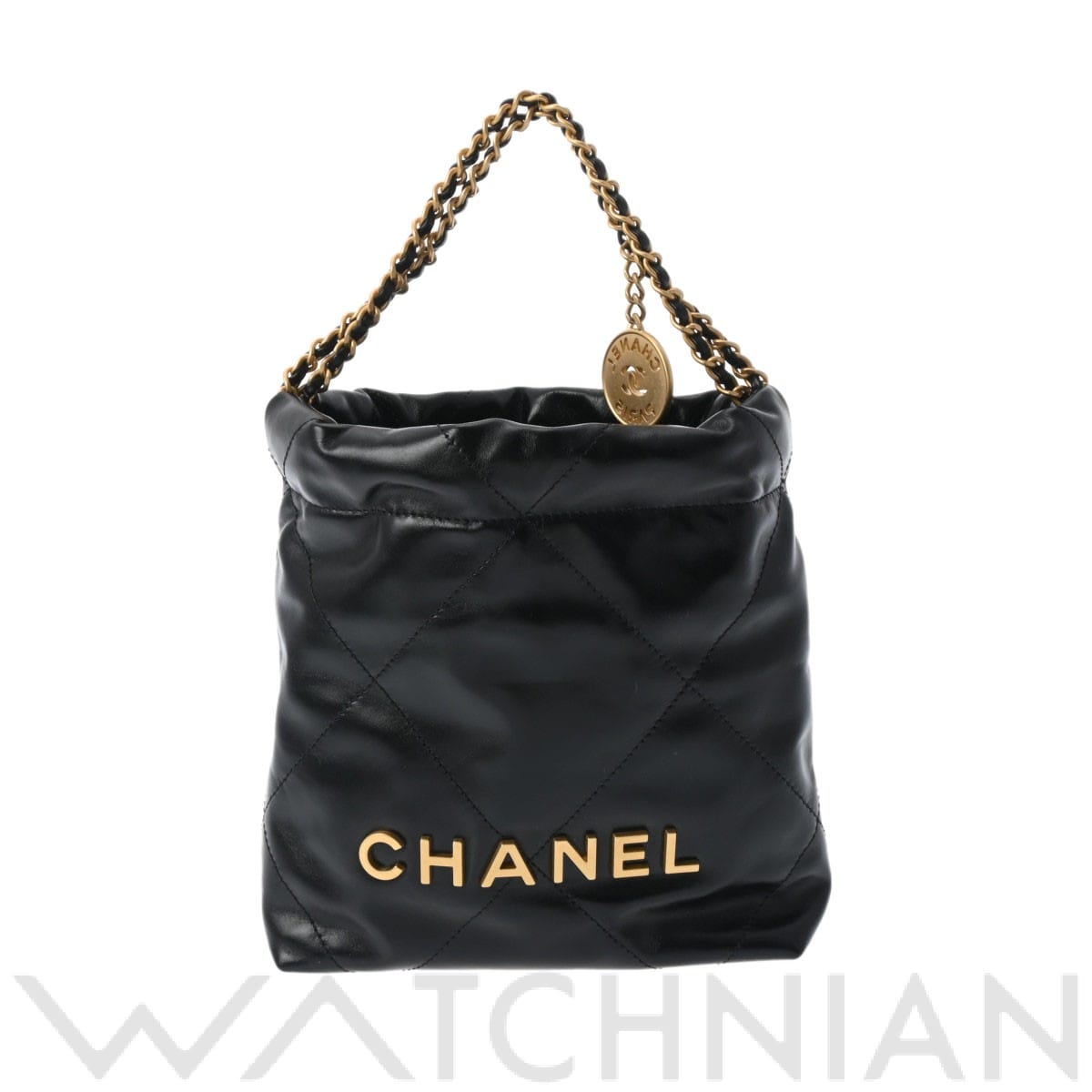 シャネル ミニ ハンドバッグ CHANEL22 ブラック/ゴールド金具 AS3980 シャイニーカーフスキン レディース バッグ 【中古】【bag】