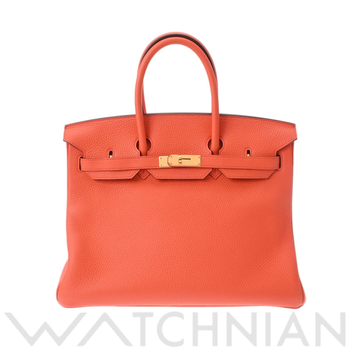 エルメス バーキン 35 オレンジ/ゴールド金具 トリヨンクレマンス ユニセックス バッグ 【中古】【bag】