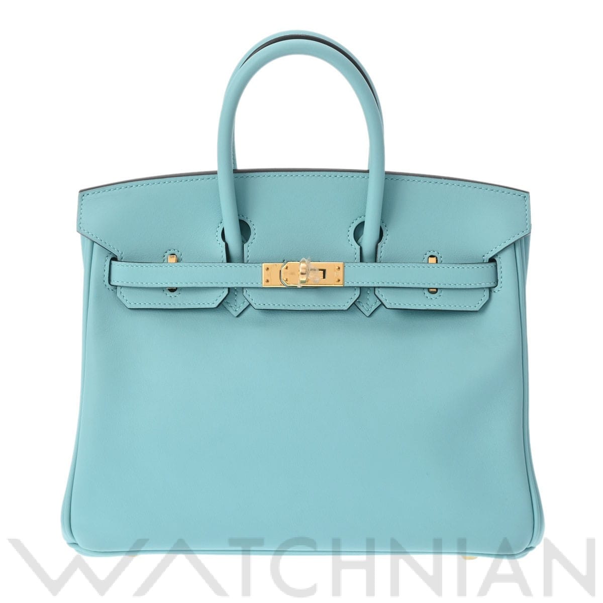 エルメス バーキン 25 ブルーアトール/ゴールド金具 ヴォースイフト レディース バッグ 【中古】【bag】