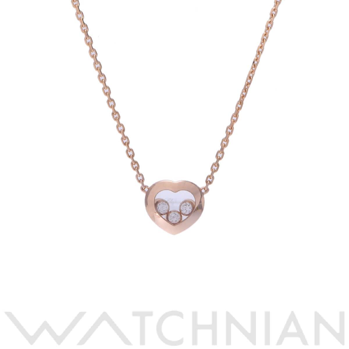ショパール ハッピーダイヤモンド ネックレス 3PD ゴールド K18ピンクゴールド PG レディース ジュエリー 【中古】【jewelry】
