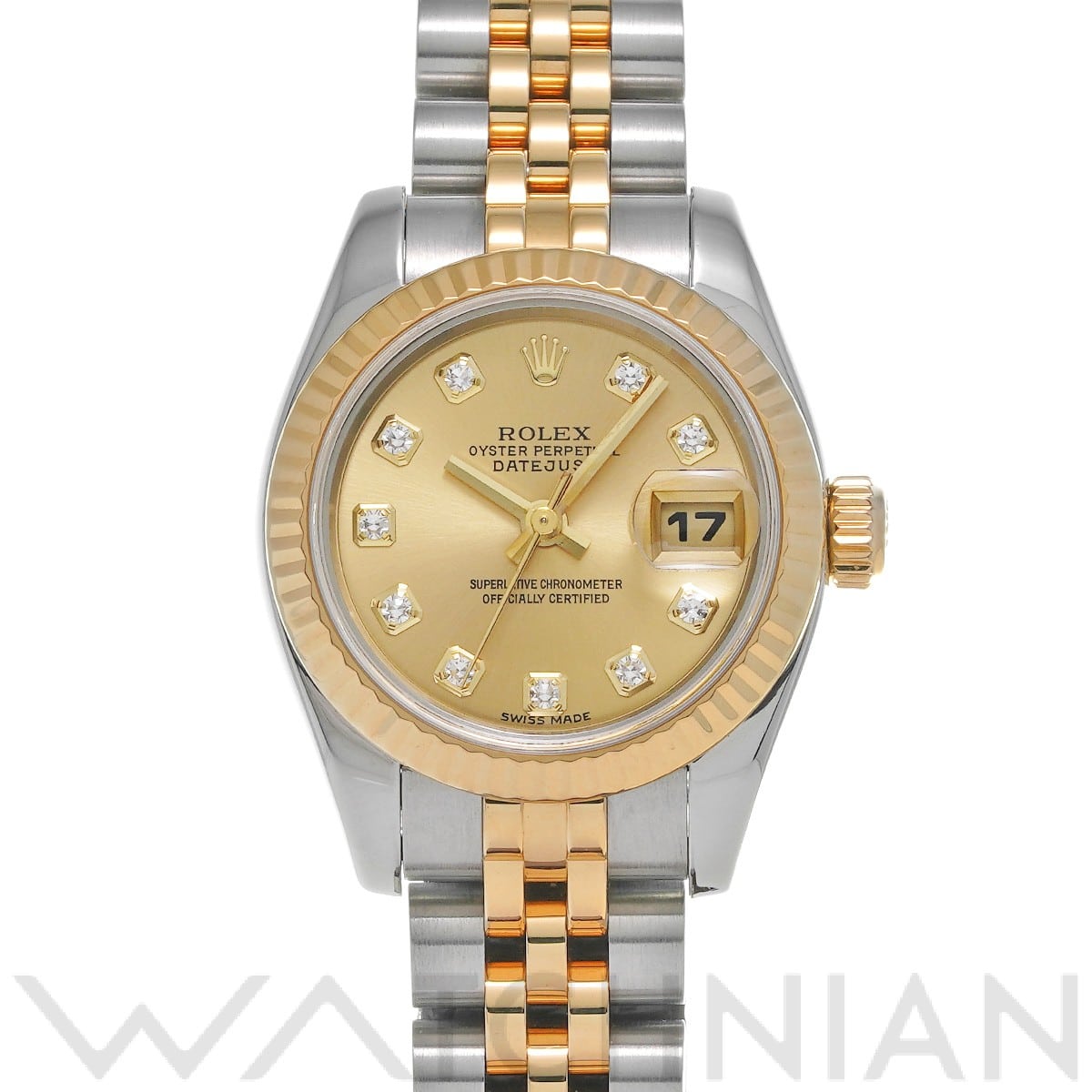 ロレックス デイトジャスト 179173G シャンパン/ダイヤモンド レディース 時計 【中古】【wristwatch】