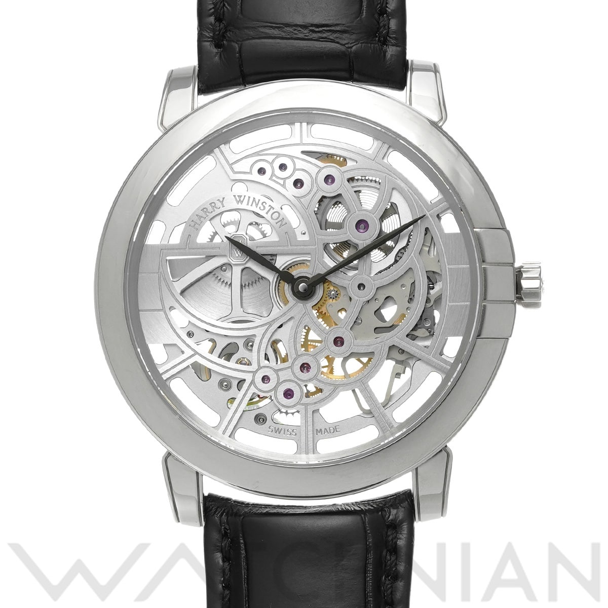 ハリー ウィンストン ミッドナイト スケルトン MIDAHM42WW001 スケルトン メンズ 時計 【中古】【wristwatch】