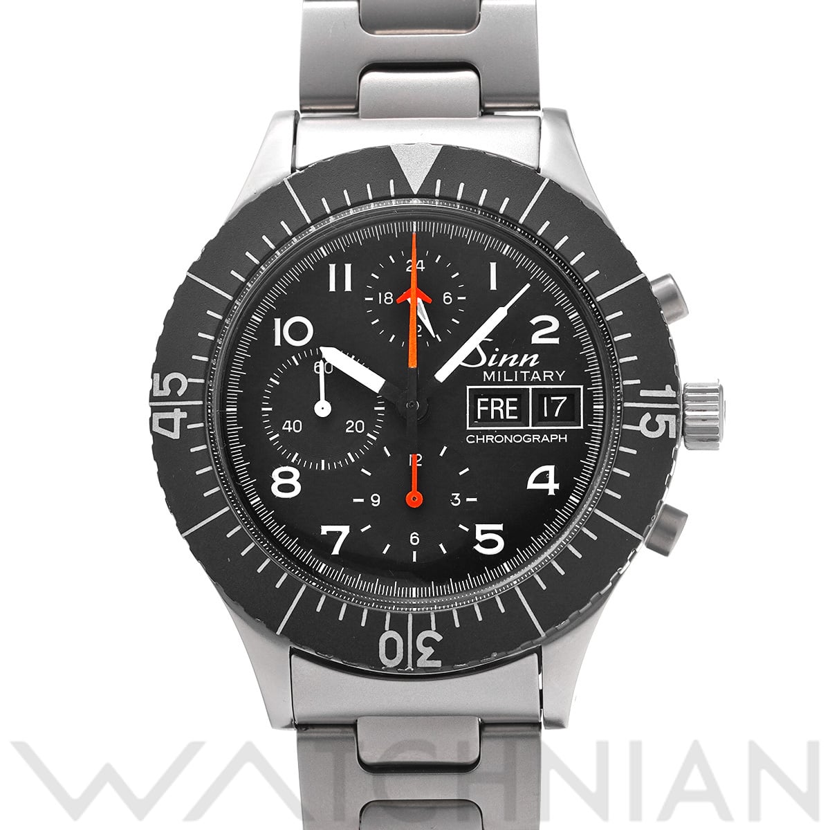 ジン 156.B ミリタリークロノグラフ 156.B ブラック メンズ 時計 【中古】【wristwatch】