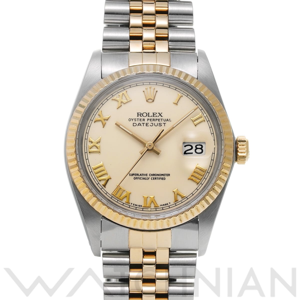 ロレックス デイトジャスト 16013 アイボリー メンズ 時計 【中古】【wristwatch】