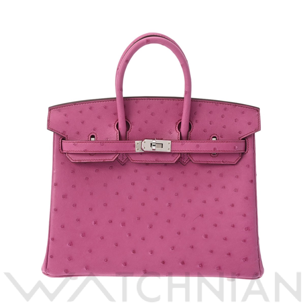 エルメス バーキン 25 フューシャピンク/パラジウム金具 オーストリッチ レディース バッグ 【中古】【bag】