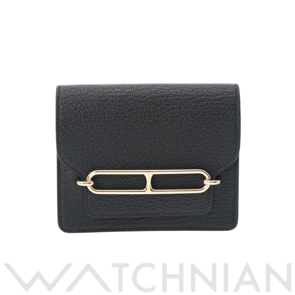 エルメス ロウリス スリム ブラック シェーブル レディース 財布 【未使用】【purse】