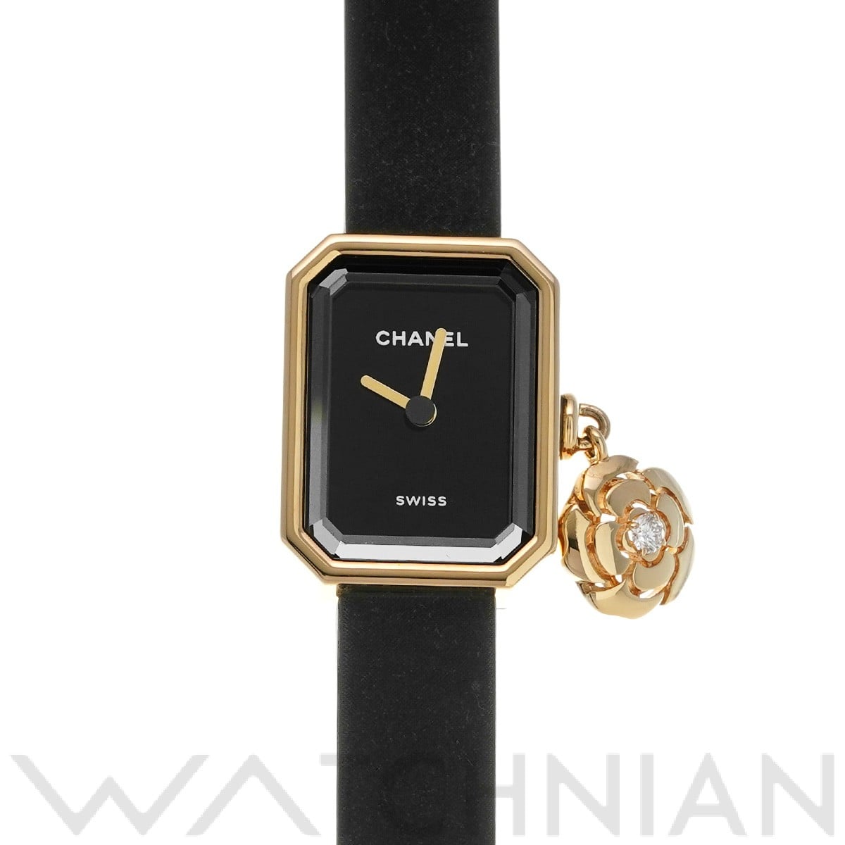 シャネル プルミエール カメリア H6361 ブラックラッカー レディース 時計 【中古】【wristwatch】