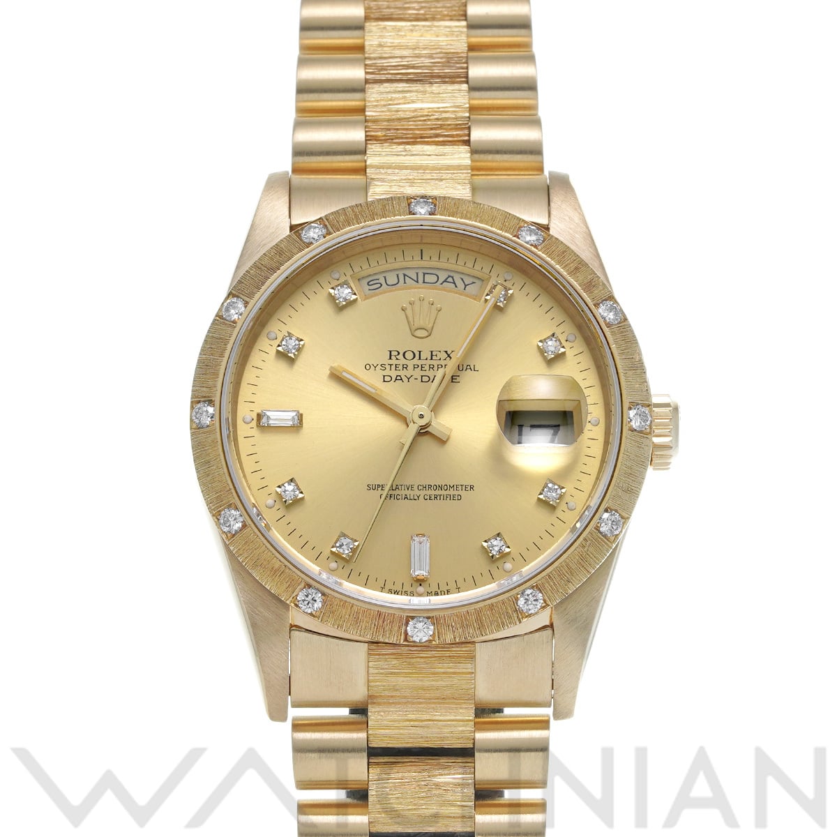 ロレックス デイデイト バーク 18308A シャンパン/ダイヤモンド メンズ 時計 【中古】【wristwatch】