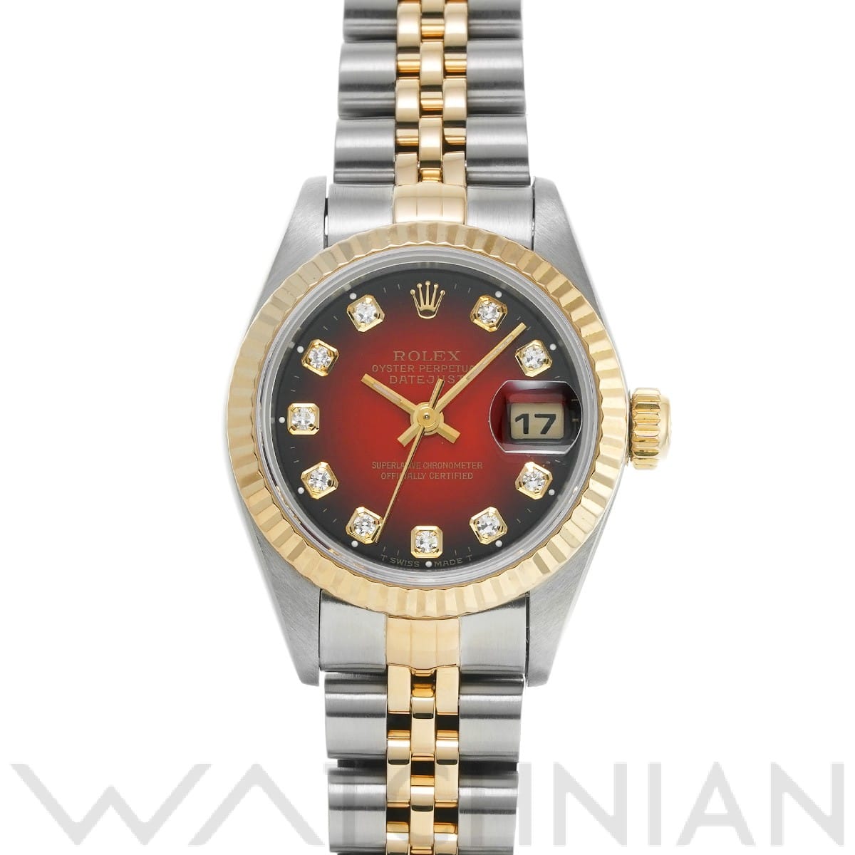 ロレックス デイトジャスト 69173G チェリー・グラデーション/ダイヤモンド レディース 時計 【中古】【wristwatch】