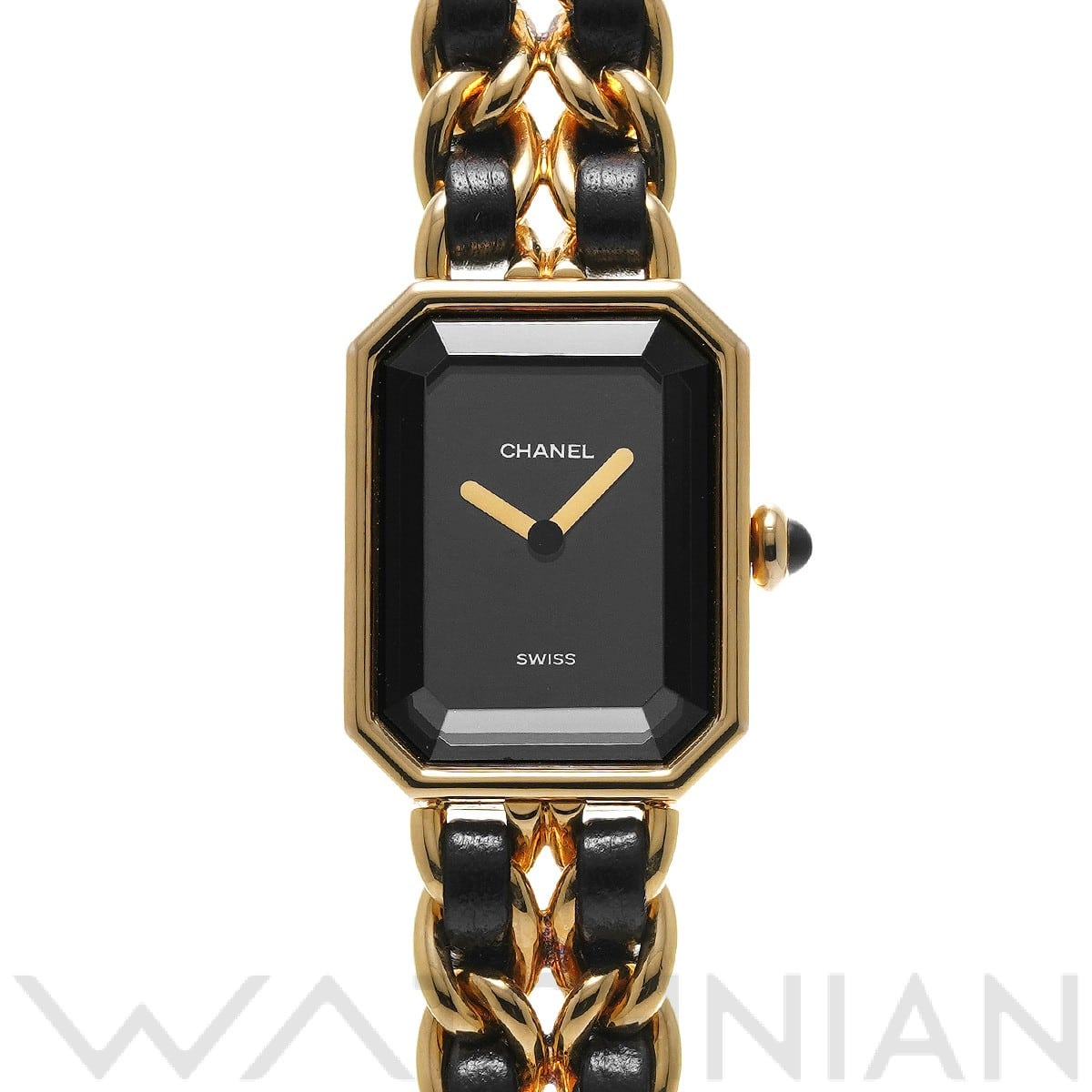 シャネル プルミエール L H0001 ブラック レディース 時計 【中古】【wristwatch】