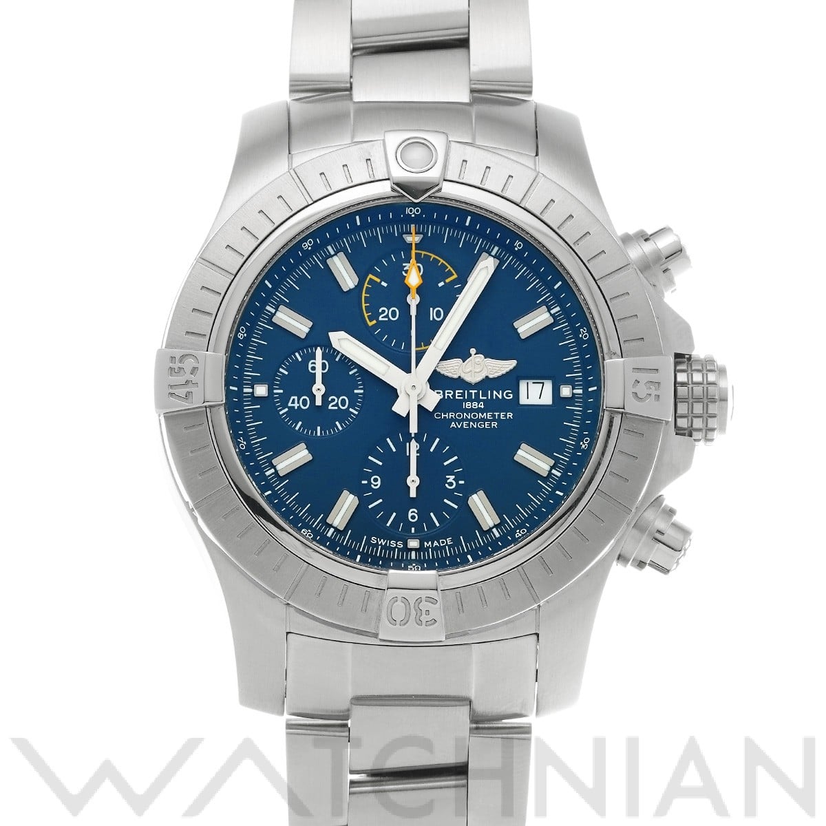 ブライトリング アベンジャー クロノグラフ 45 A13317101C1A1 ブルー メンズ 時計 【中古】【wristwatch】
