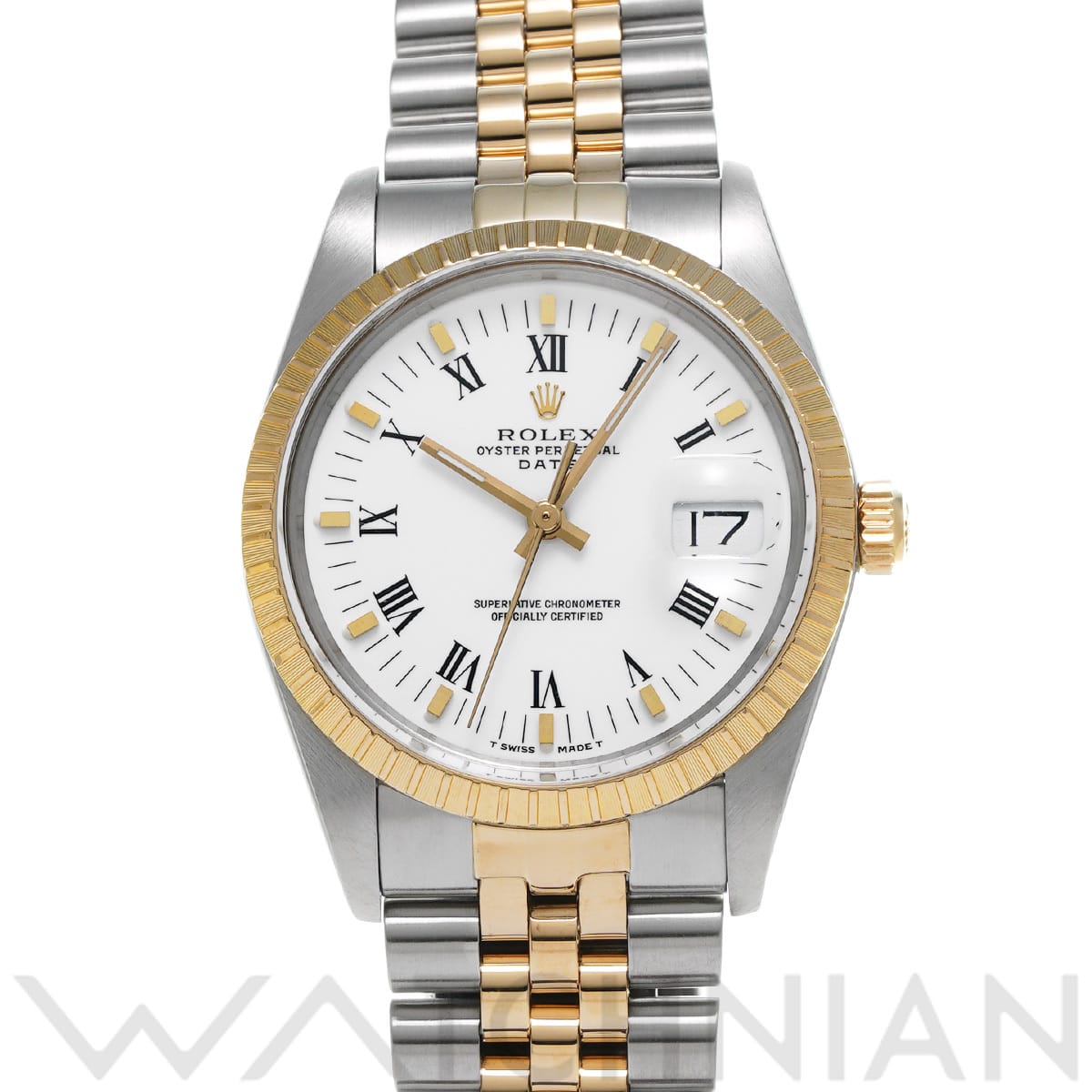 ロレックス オイスターパーペチュアル デイト 15053 ホワイト メンズ 時計 【中古】【wristwatch】