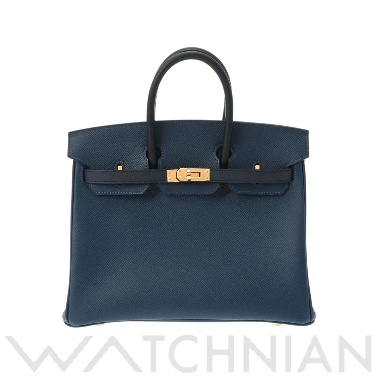 エルメス バーキン 25 トリコロール ブルーインディゴ/ブラック／ブルードプリュス/ゴールド金具 ヴォーエプソン レディース バッグ 【新品】【bag】