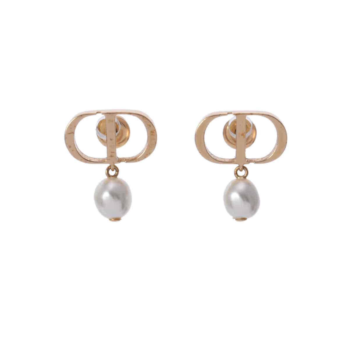 ディオール PETIT CD ゴールド/ホワイト E1520PTCRS_D301 メタル/レジンパール レディース ジュエリー 【中古】【jewelry】