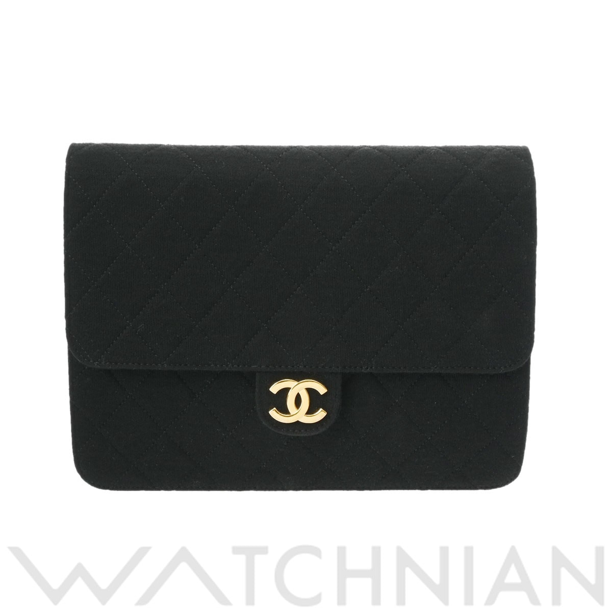 シャネル マトラッセ プッシュロック ブラック ジャージー レディース バッグ 【中古】【bag】