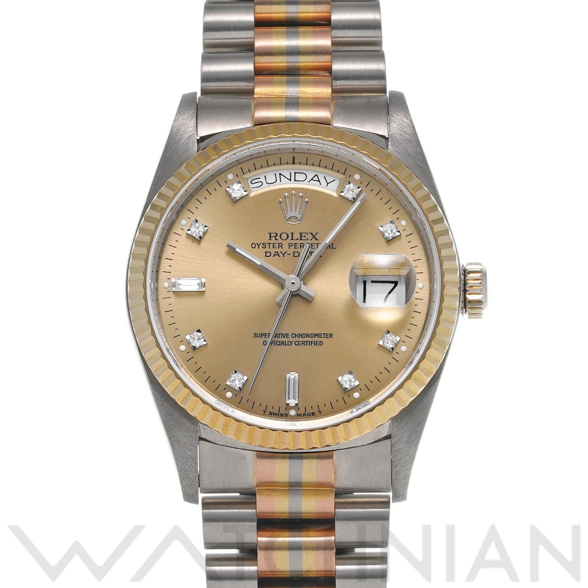ロレックス デイデイト トリドール 18039BIC シャンパン/ダイヤモンド メンズ 時計 【中古】【wristwatch】