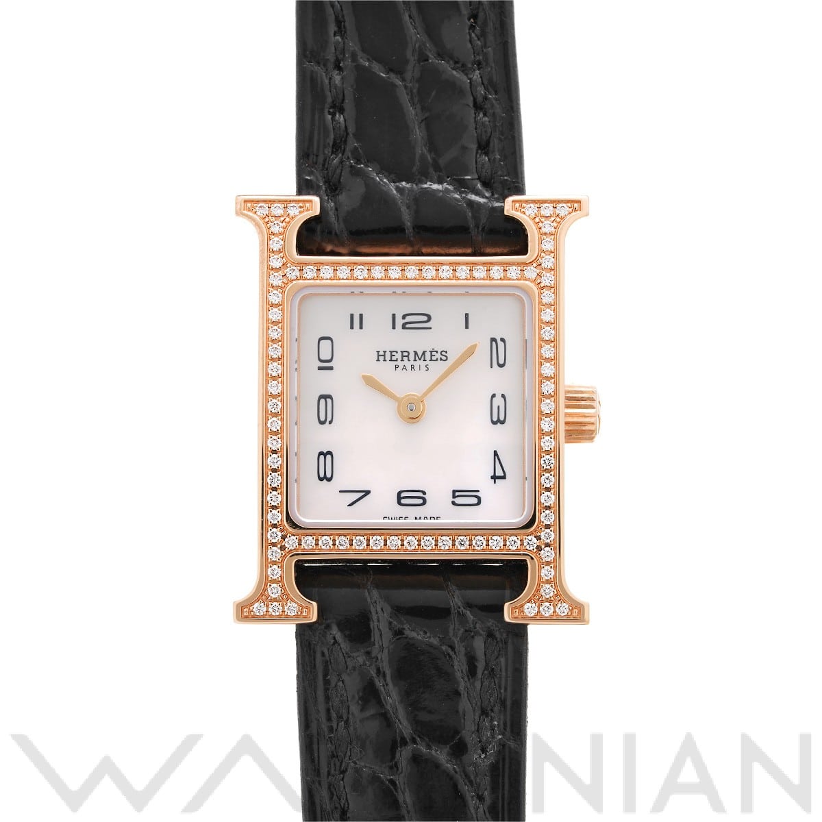 エルメス Hウォッチ ミニ HH1.173 ホワイトシェル レディース 時計 【中古】【wristwatch】