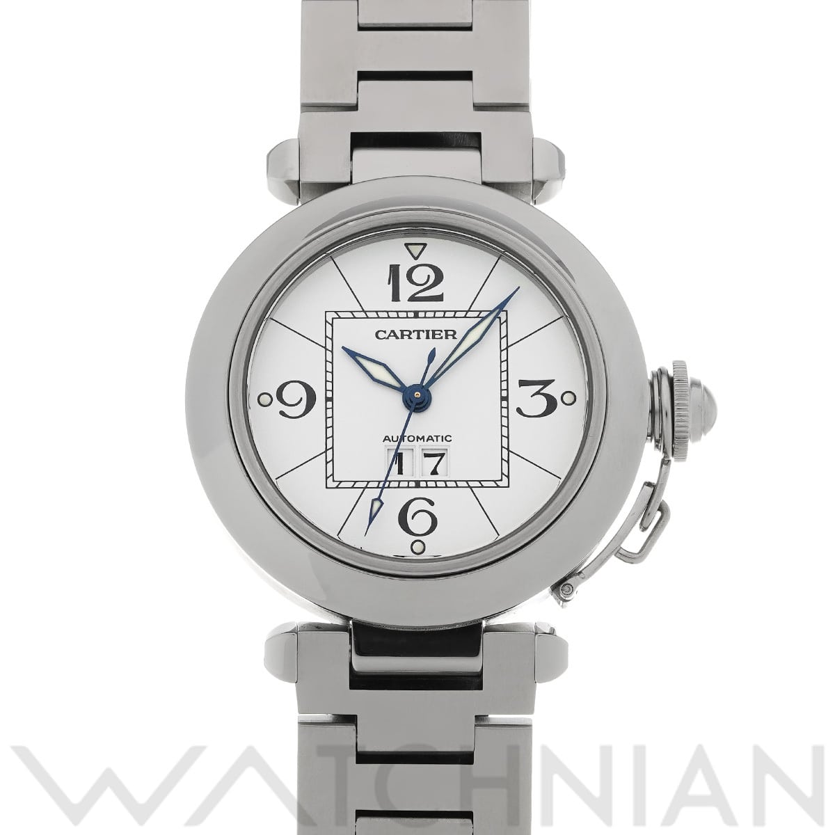 カルティエ パシャC ビッグデイト W31055M7 ホワイト ユニセックス 時計 【中古】【wristwatch】