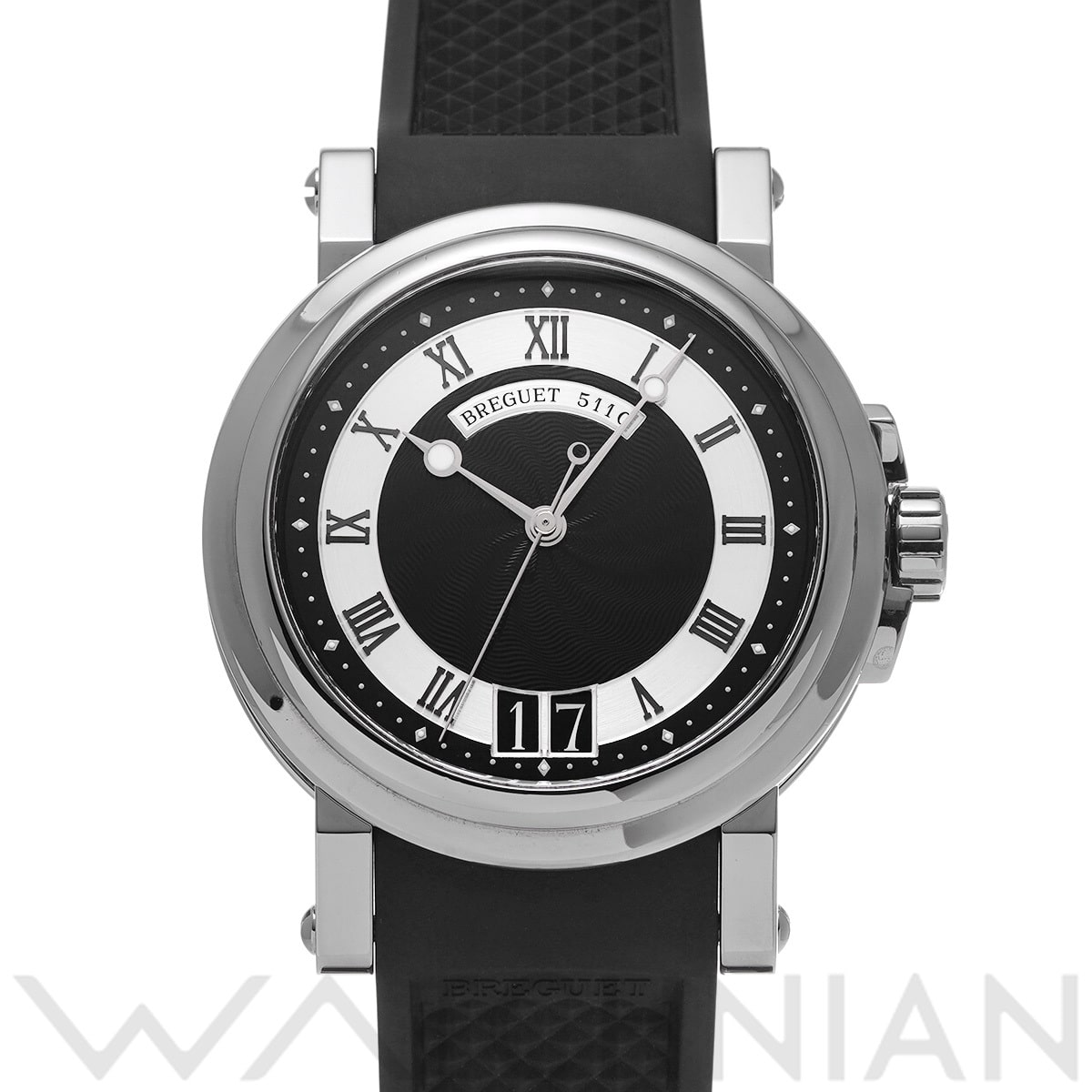ブレゲ マリーン II ラージデイト 5817ST/92/5V8 ブラック/シルバー メンズ 時計 【中古】【wristwatch】