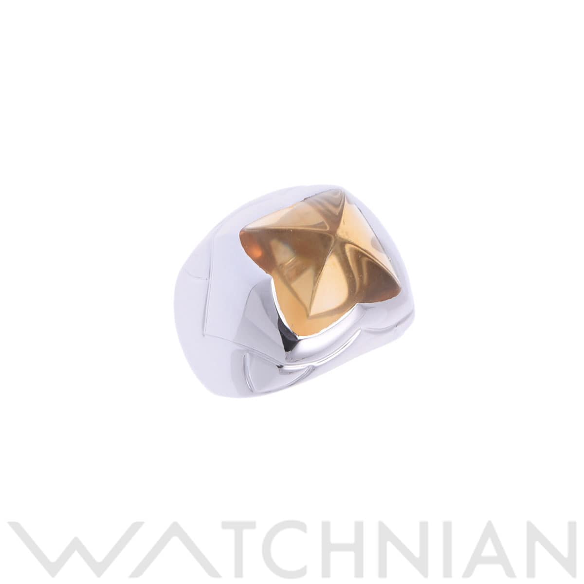ブルガリ ピラミデ リング シルバー K18ホワイトゴールド WG レディース ジュエリー 【中古】【jewelry】