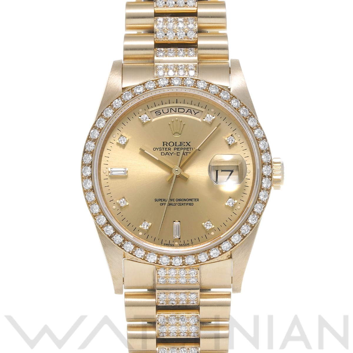 ロレックス デイデイト 18348A シャンパン/ダイヤモンド メンズ 時計 【中古】【wristwatch】