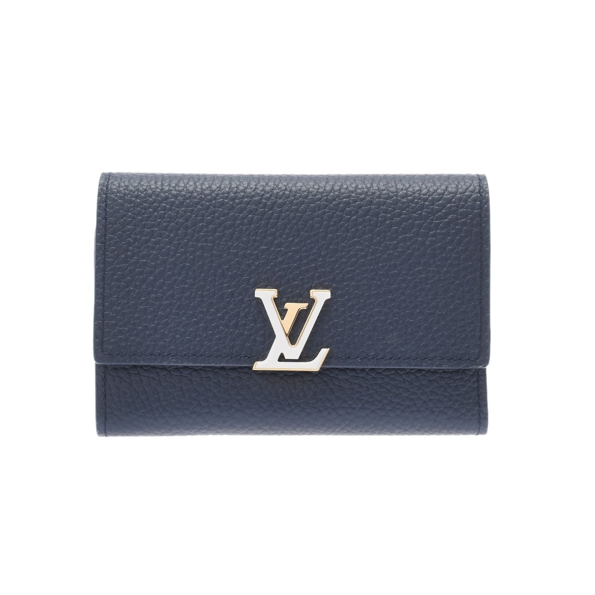 ルイ ヴィトン ポルトフォイユカプシーヌ コンパクト ネイビー M81123 トリヨンレザー レディース 財布 【中古】【purse】