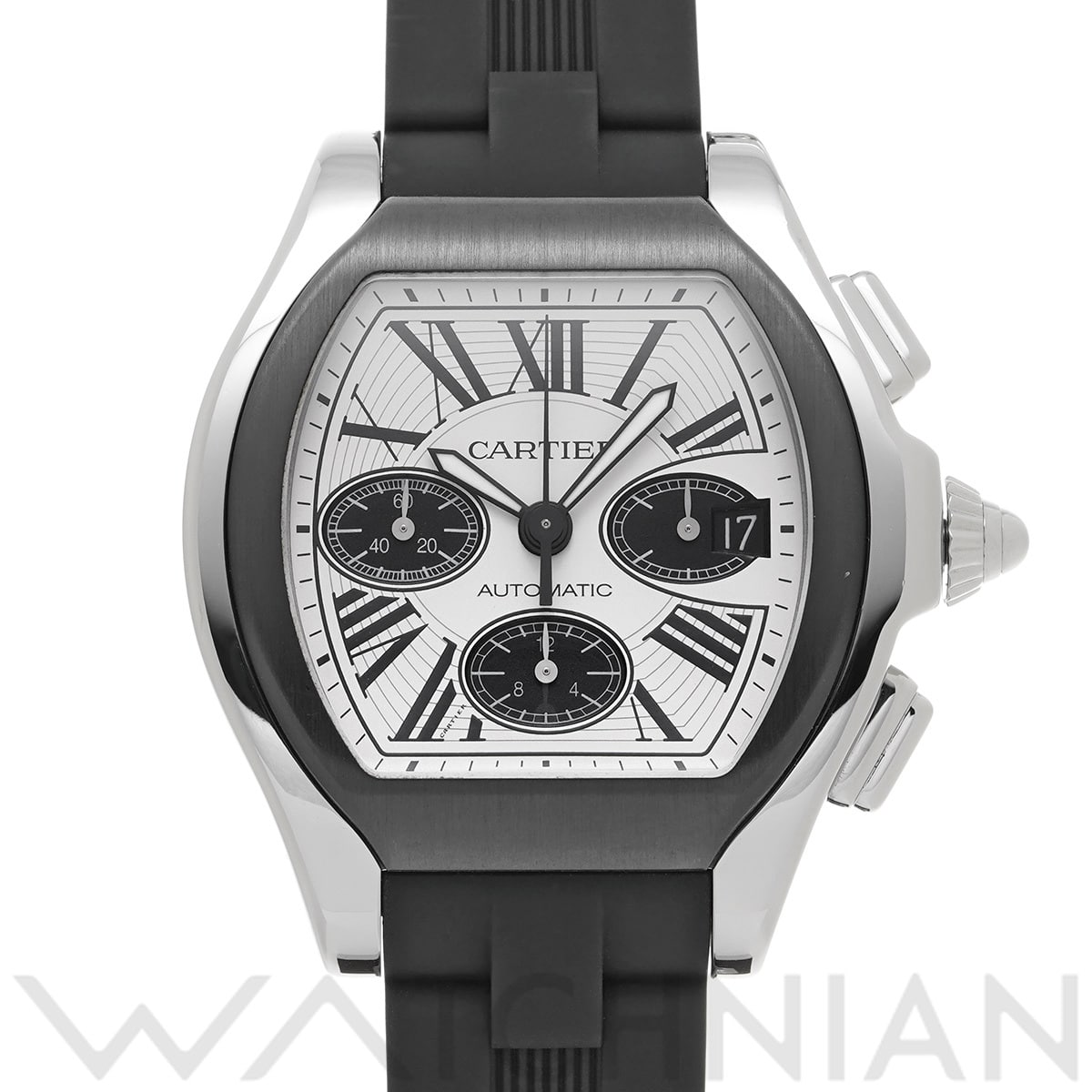 カルティエ ロードスターS クロノグラフ W6206020 シルバー/ブラック メンズ 時計 【中古】【wristwatch】