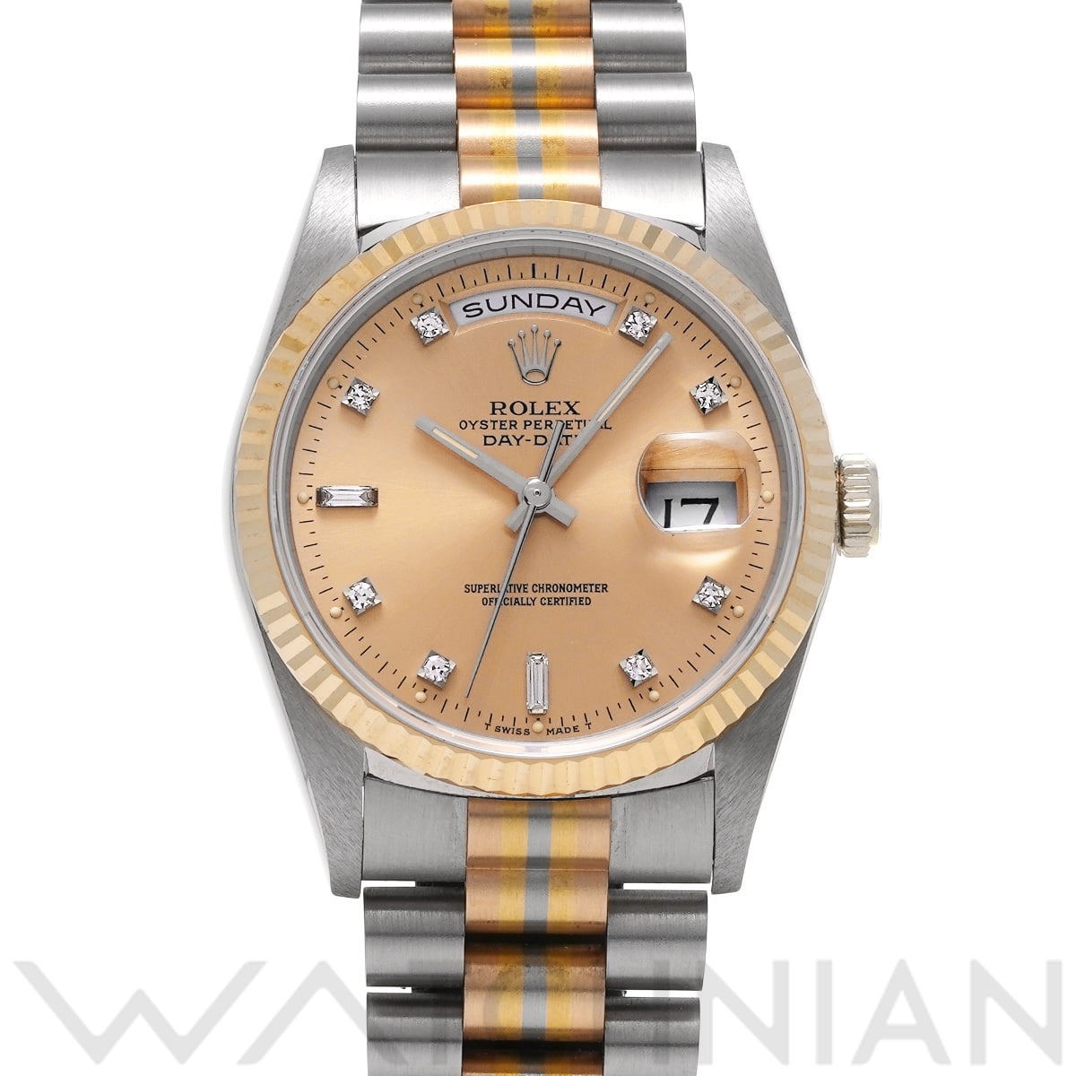 ロレックス デイデイト トリドール 18239BIC シャンパン/ダイヤモンド メンズ 時計 【中古】【wristwatch】