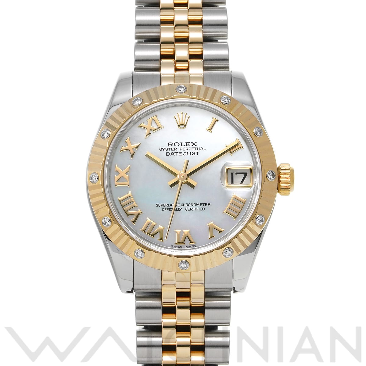 ロレックス デイトジャスト 31 178313 ホワイトシェル ユニセックス 時計 【中古】【wristwatch】