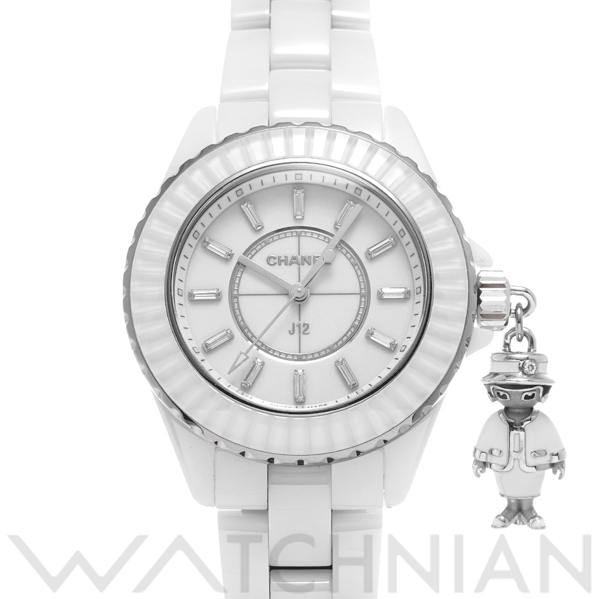 シャネル J12 マドモアゼル アクテ II 33MM H6478 ホワイト/ダイヤモンド レディース 時計 【中古】【wristwatch】