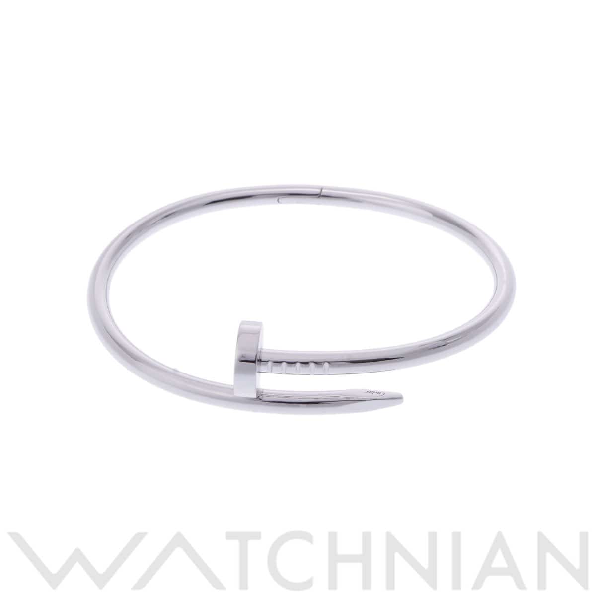 カルティエ ジュストアンクルブレスレット #17 新型 シルバー K18ホワイトゴールド WG レディース ジュエリー 【中古】【jewelry】