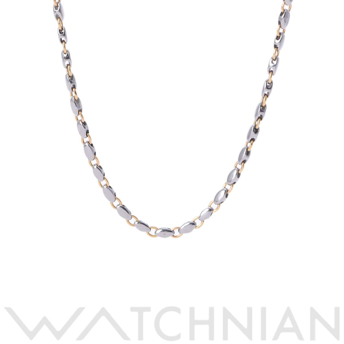 ブルガリ ライスチェーンネックレス シルバー K18イエローゴールド YG/ステンレススチール レディース ジュエリー 【中古】【jewelry】