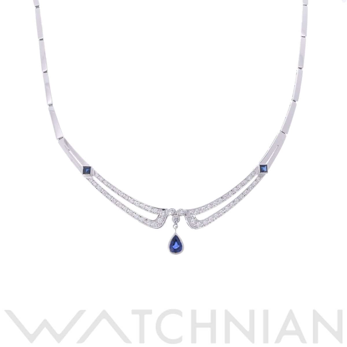 タサキ サファイアネックレス シルバー K14ホワイトゴールド WG レディース ジュエリー 【中古】【jewelry】