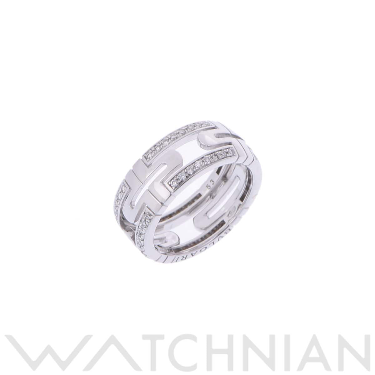 ブルガリ パレンテシリング #53 シルバー K18ホワイトゴールド WG レディース ジュエリー 【中古】【jewelry】