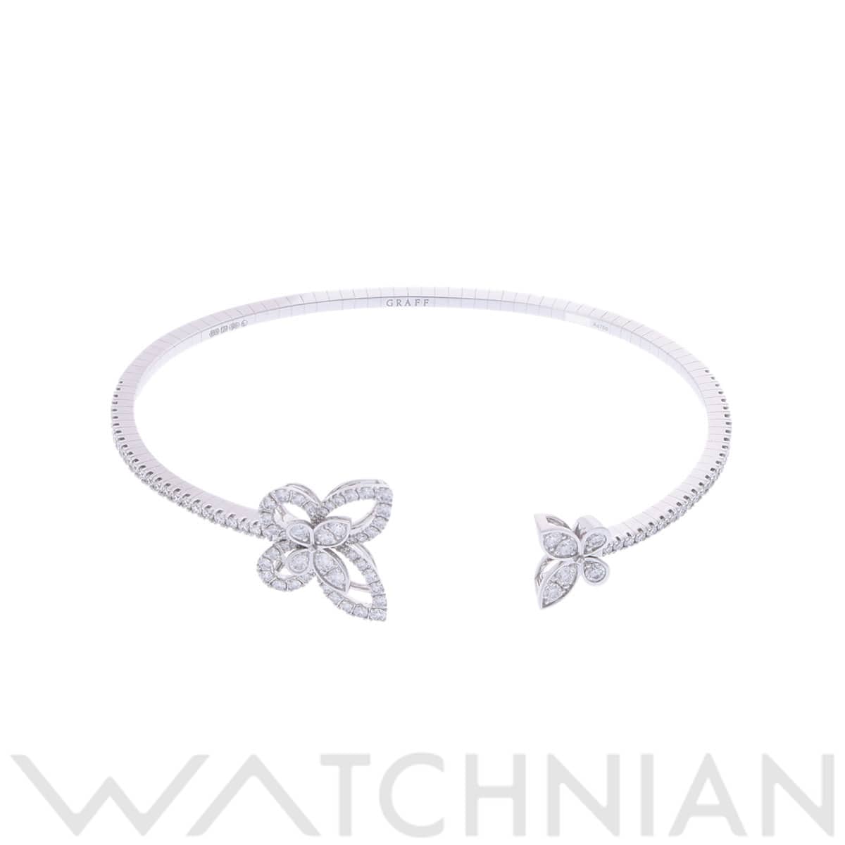 グラフ バタフライシルエット オープンバングル シルバー K18ホワイトゴールド WG レディース ジュエリー 【中古】【jewelry】