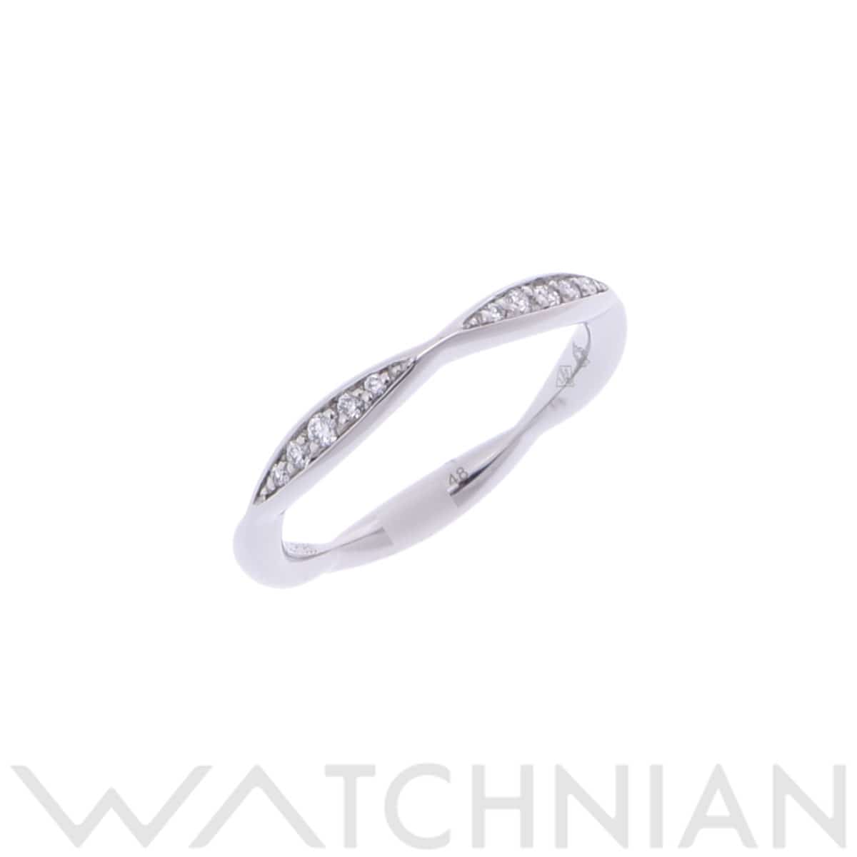 シャネル カメリア ハーフエタニティリング #48 シルバー Pt950プラチナ レディース ジュエリー 【中古】【jewelry】