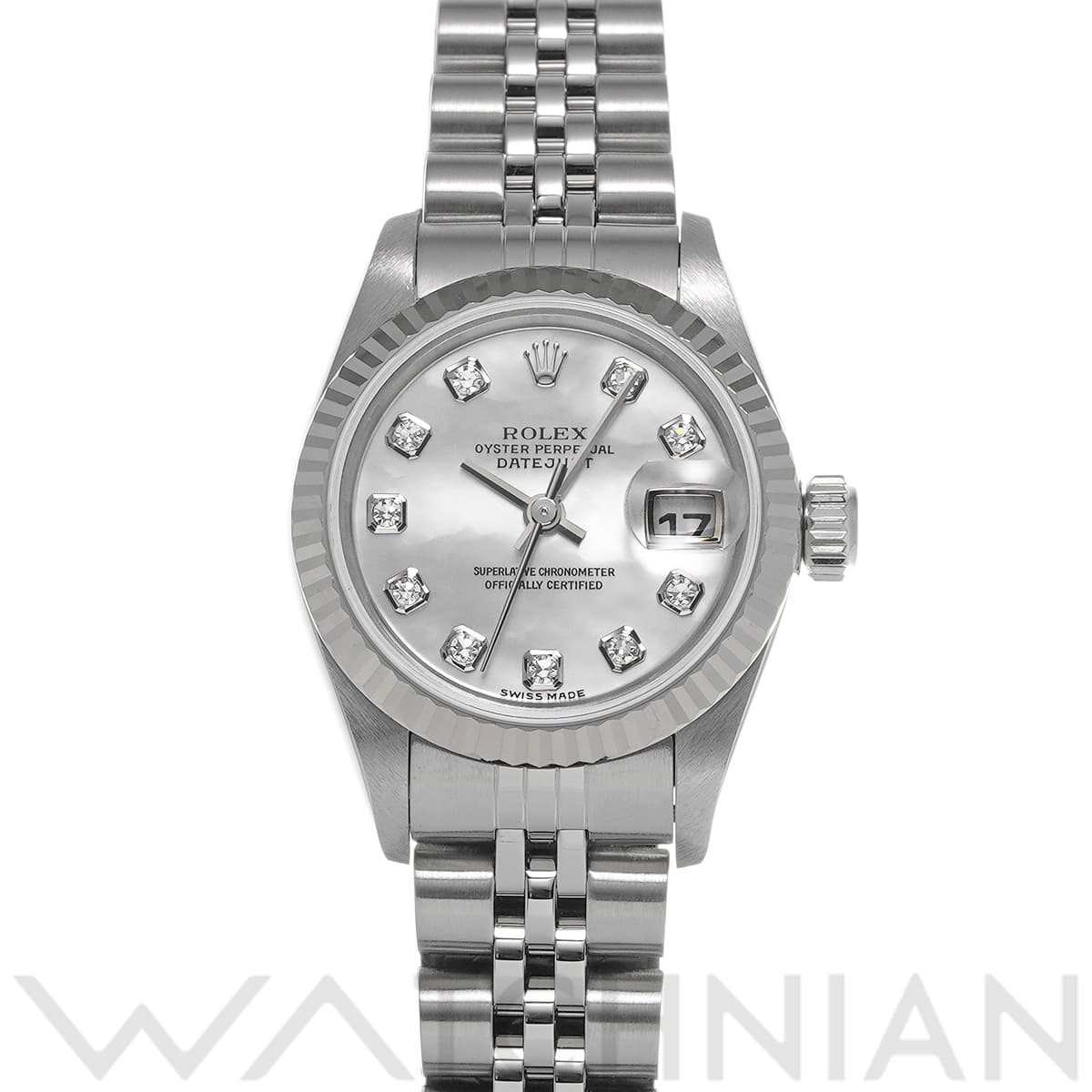 ロレックス デイトジャスト 79174NG ホワイトシェル/ダイヤモンド レディース 時計 【中古】【wristwatch】