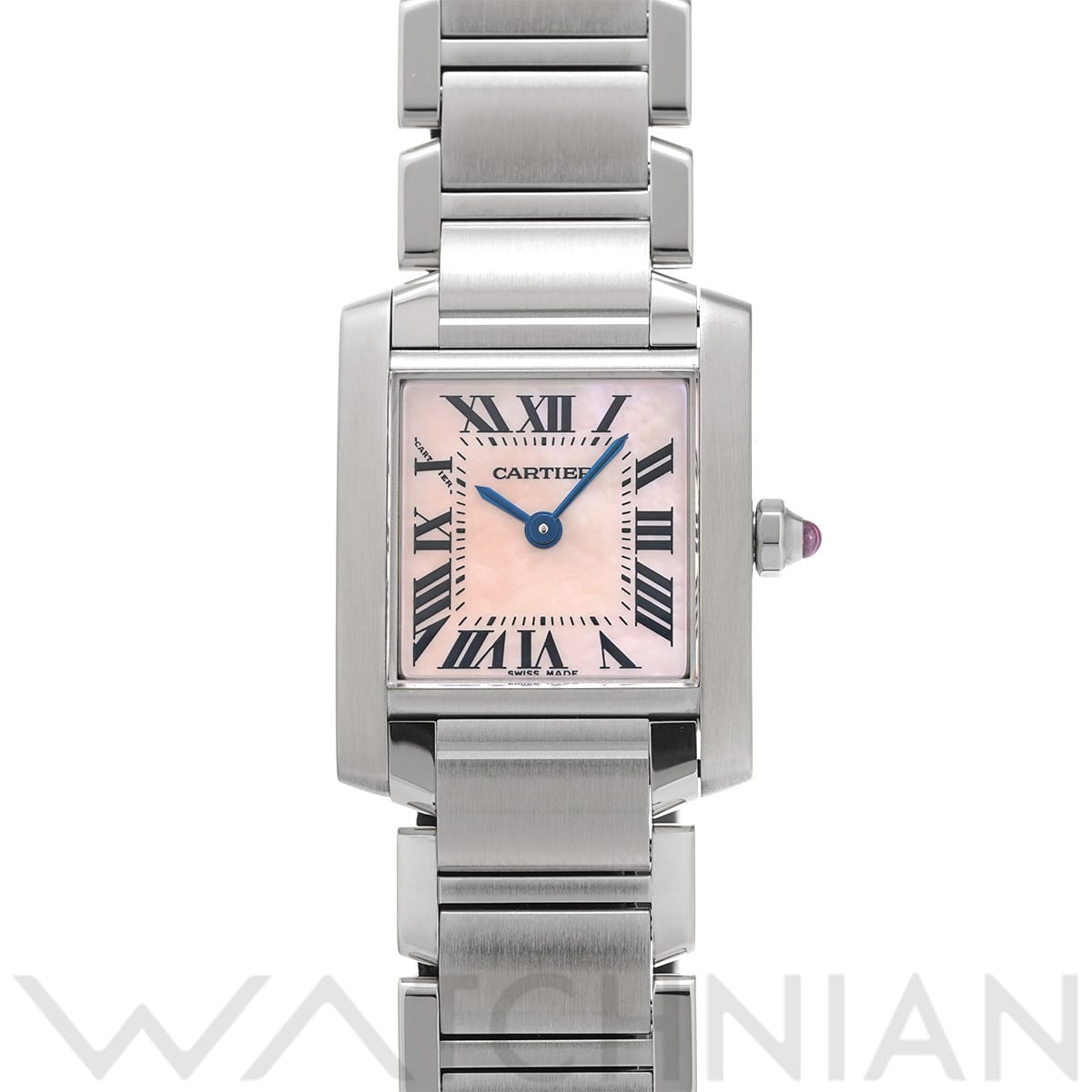 カルティエ タンク フランセーズ SM W51028Q3 ピンクシェル レディース 時計 【中古】【wristwatch】