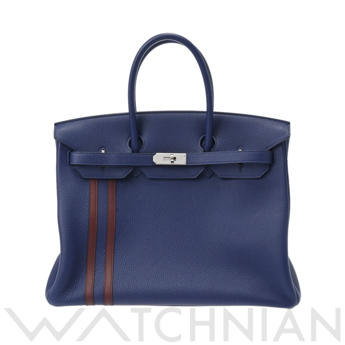 エルメス バーキン 35 オフィサー ブルーアンクル/ボルドー/パラジウム金具 トゴ ユニセックス バッグ 【中古】【bag】