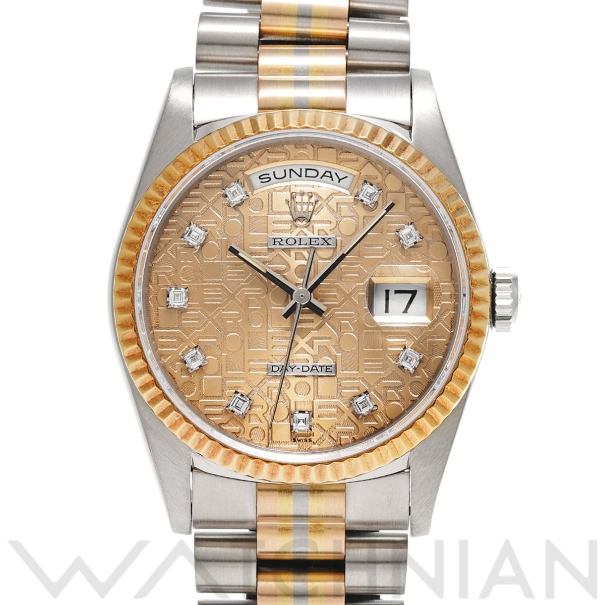 ロレックス デイデイト トリドール 18239BIC シャンパンコンピュータ/ダイヤモンド メンズ 時計 【中古】【wristwatch】