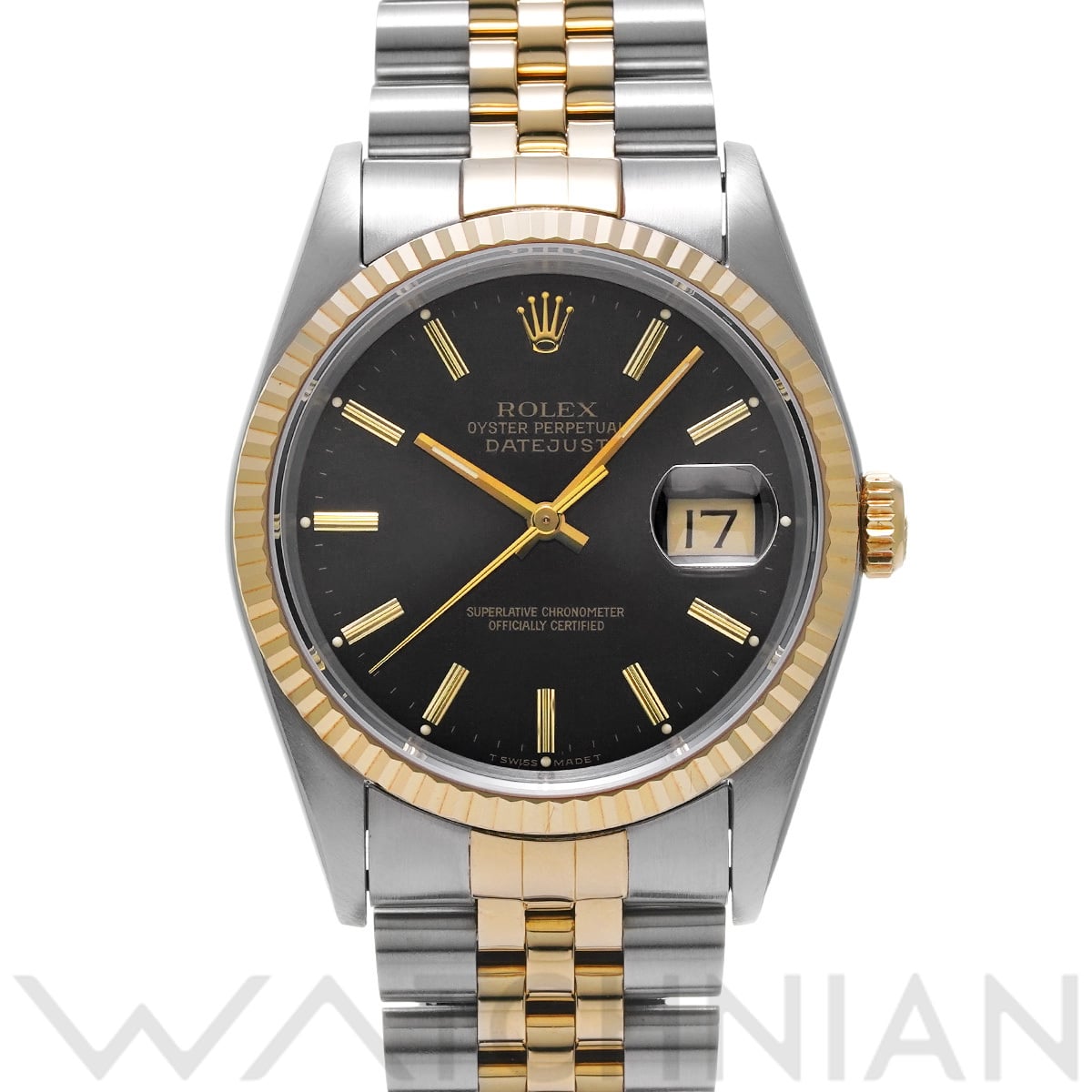 ロレックス デイトジャスト　 16233 ブラック メンズ 時計 【中古】【wristwatch】