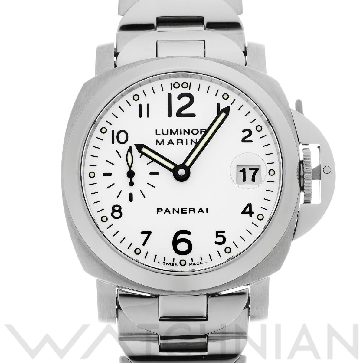 パネライ ルミノールマリーナ オートマティック PAM00051 ホワイト メンズ 時計 【中古】【wristwatch】